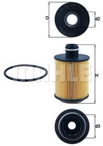 Oliefilter MAHLE, Diameter (mm)64mm, u.a. für Saab, Opel, Vauxhall, Chevrolet