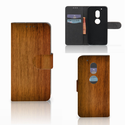 Motorola Moto G4 Play Book Style Case Donker Hout Motorola Moto G4 Play Book Style Case Donker Hout