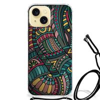 Apple iPhone 15 Doorzichtige Silicone Hoesje Aztec