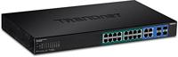 TRENDnet TPE-1620WS 16-poorts Gigabit Web Smart PoE+ Switch, 16 x Gigabit PoE+ poorten, 4 x gedeelde Gigabit poorten (RJ-45 of SFP), VLAN, QoS, LACP, IPv6 ondersteuning, 185 W PoE-totaal vermogen