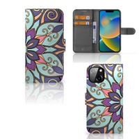 Apple iPhone 14 Hoesje Purple Flower - thumbnail