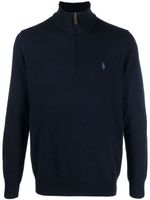 Polo Ralph Lauren pull zippé à logo brodé - Bleu