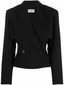 Alaïa Pre-Owned blazer à revers crantés (années 1980) - Noir