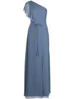 Marchesa Notte Bridesmaids robe longue à détails froncés - Bleu