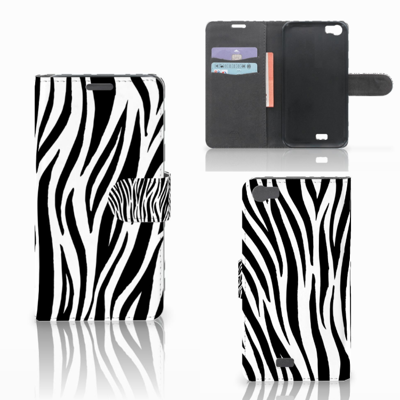Wiko Lenny Telefoonhoesje met Pasjes Zebra Wiko Lenny Telefoonhoesje met Pasjes Zebra