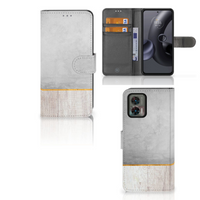 Motorola Edge 30 Neo Book Style Case Wood Concrete