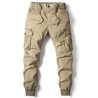 Voor heren Cargohosen Cargo-broek Broek Tactisch Trekkoord Elastische taille Meerdere zakken Effen Ademend Voor buiten Volledige lengte Casual Dagelijks Katoen Casual Tactisch Leger groen Zwart Lightinthebox