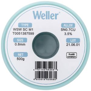 Weller WSW SC M1 Soldeertin, loodvrij Spoel Sn0,7Cu 500 g 0.8 mm