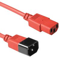 ACT Stroomkabel C13 naar C14 Verlengkabel voor Koude Apparaten PC, PDU, Netsnoer 230V, Lengte 3m IEC Voedingskabel Male naar Female 3 Pin Verlengsnoer - AK5107 Rood