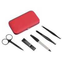 5-delige manicure set in luxe rode houder - thumbnail