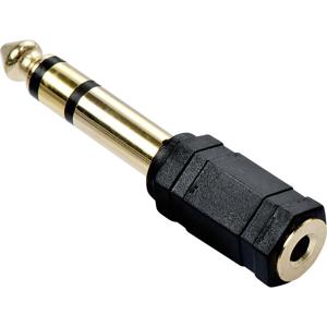 LINDY 35620 Adapter Jackplug Audio Adapter [1x Jackplug male 6,3 mm - 1x Jackplug female 3,5 mm] Zwart