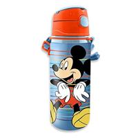 Micky & Minnie KL85947 aluminium 600ml, Micky Mouse, hoogwaardig aluminium push-pull-systeem en afsluitdop, Kids Licensing, kleurrijk
