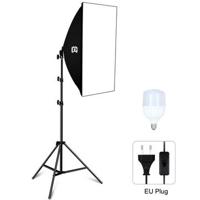 PULUZ Fotografische Verlichting Statief+50x70cm Fotostudio Softbox+E27 LED Lamp Lamp - EU Stekker - thumbnail