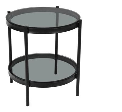 Bendt Ronde Glazen Bijzettafel 'Paw' 45cm, kleur Zwart