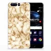 Huawei P10 TPU Siliconen Hoesje Marmer Goud - thumbnail