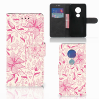 Motorola Moto G7 Play Hoesje Pink Flowers