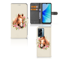 Telefoonhoesje met Pasjes voor OPPO A77 5G | A57 5G Paard