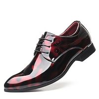 Voor heren Oxfords Derby-schoenen Jurk schoenen Zakelijk Klassiek Brits Kerstmis Toimisto ura Feesten Uitgaan Lakleer Ademend Draag het bewijs Veters Zwart Bordeaux Marine Blauw Zomer Lente Herfst Lightinthebox