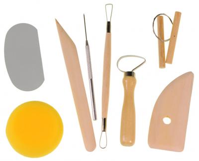 Kids At Work pottenbak gereedschap junior hout/staal bruin/grijs Kids At Work pottenbak gereedschap junior hout/staal bruin/grijs