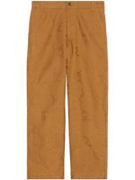 Gucci pantalon droit à motif GG en jacquard - Marron