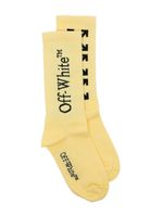 Off-White Kids chaussettes nervurées à logo imprimé - Jaune - thumbnail