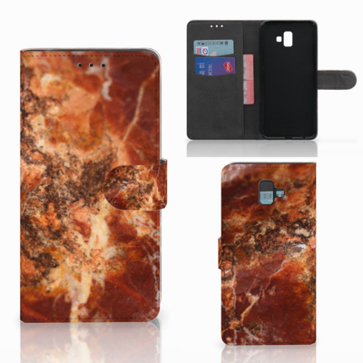 Samsung Galaxy J6 Plus (2018) Bookcase Marmer Bruin