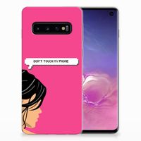 Samsung Galaxy S10 Silicone-hoesje Woman Don't Touch My Phone