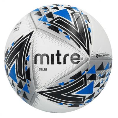 Mitre voetbal Delta polyurethaan wit/zwart/blauw Mitre voetbal Delta polyurethaan wit/zwart/blauw