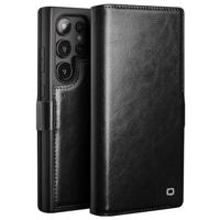 Samsung Galaxy S24 Ultra Qialino Classic Wallet Leren Hoesje - Zwart - thumbnail