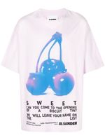 Jil Sander t-shirt en coton à slogan imprimé - Rose