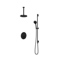 Hotbath Cobber Inbouw Regendoucheset Thermostaatkraan Met 2 Pushbuttons Rond, Plafondbuis 30cm, Hoofddouche 20cm, 3-Standen Handdouche En Glijstang Chroom - thumbnail