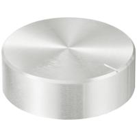 TRU COMPONENTS TC-11696512 Draaiknop Met knopmarkering Zilver (Ø x h) 40 mm x 13 mm Aluminium, Plastic 1 stuk(s)