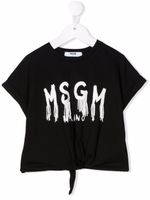 MSGM Kids t-shirt à détail noué - Noir