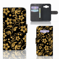 Samsung Galaxy Core Prime Hoesje Gouden Bloemen