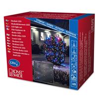Konstsmide 3751-500 LED-lichtnet (120 kleurrijke diodes, 1,5 x 2,5 m, 24 V buitentrafo, 3,6 W, zwarte kabel)