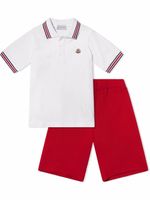 Moncler Enfant ensemble polo-short à patch logo - Blanc - thumbnail