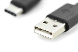 Digitus USB-kabel USB 2.0 USB-C stekker, USB-A stekker 1.00 m Zwart Flexibel AK-300154-010-S