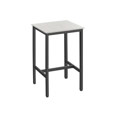 Bartafel met stalen frame hoog, Vintagewit + zwart