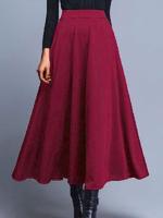 Regular Fit Plain Casual Skirt