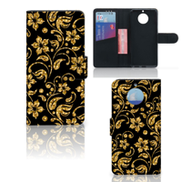 Moto G5S Hoesje Gouden Bloemen
