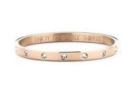 CO88 Collection 8CB-90194 - Stalen bangle met kristal - one-size - rosékleurig - thumbnail