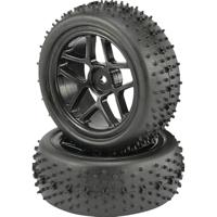Reely 1:10 Buggy complete wielen Spike 5 dubbele spaken zwart 2 st.