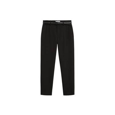 Mango cropped straight fit pantalon zwart
