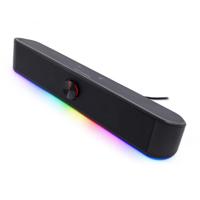 CoolBox DeepGaming Soundbar PC met RGB-verlichting, R200B, pc-luidspreker, gaming stereo 2.0, 6 W RMS, ingang 3,5 mm jack + bluetooth 5.0, voor pc, laptop, tv, zwart