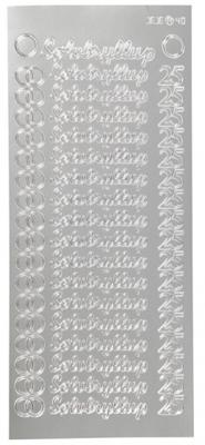 Creotime stickers Sølvbryllup 10 x 23 cm zilver