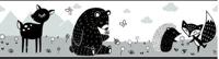 RoomMates muursticker Woodland Creatures 4,6 meter vinyl zwart/wit