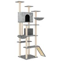 Bussandri Exclusive - Kattenmeubel met sisal krabpalen 191 cm lichtgrijs