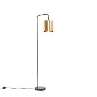 QAZQA Moderne vloerlamp zwart met goud - Lofty - thumbnail