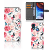 Motorola Moto E7i Power | E7 Power Hoesje Butterfly Roses - thumbnail