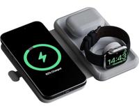 Xtorm 15W Opvouwbare Draadloze Oplader, 3 in 1, Supersnelle draadloze oplaadmogelijkheden, Stijlvol ontwerp, Grijs